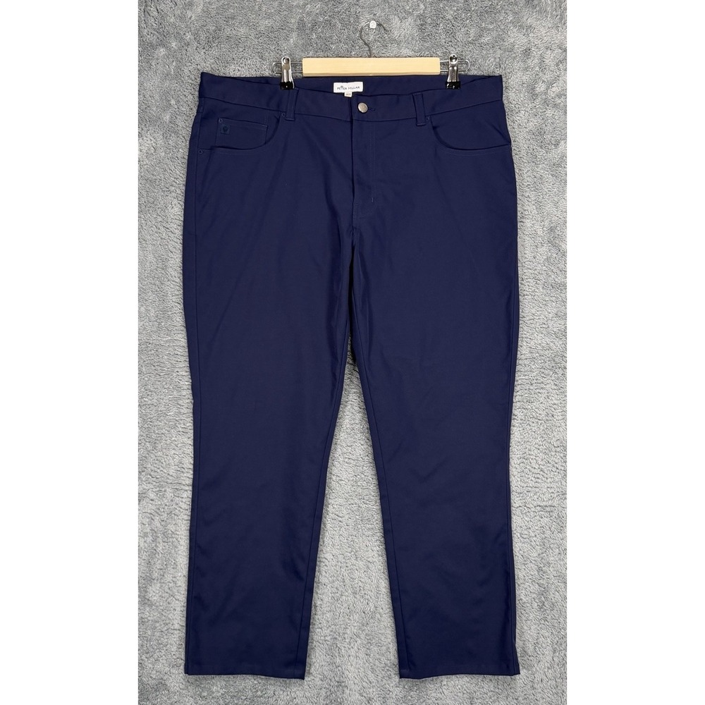 Peter Millar EB66 Pants Mens 38x27* Navy Blue Performance 5-Pocket Golf Casual